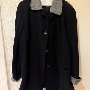 Cabin Creek Black Pea Coat with Gray Accents
